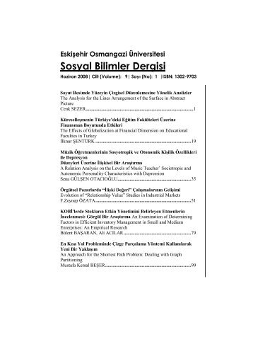 GiriÅ - EskiÅehir Osmangazi Ãniversitesi Sosyal Bilimler Dergisi