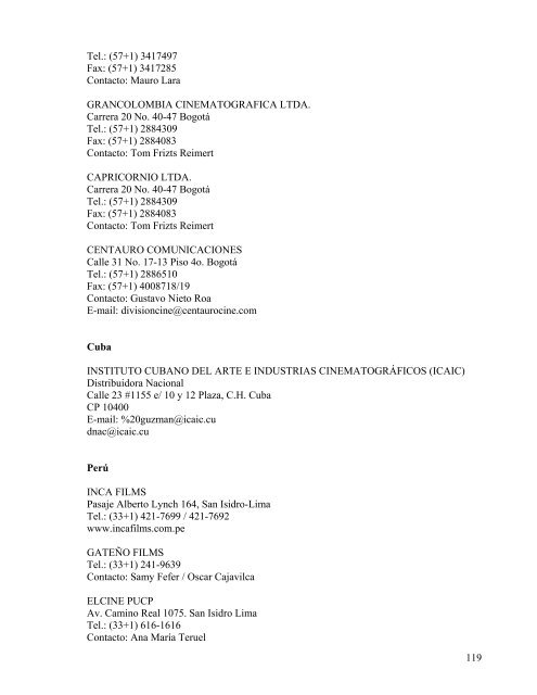 DATOS GENERALES - Fundación del Nuevo Cine Latinoamericano