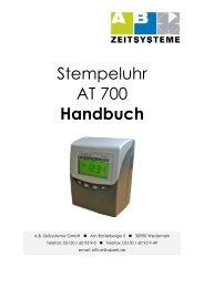 Stempeluhr AT 700 Handbuch - Stempeluhren-Shop.de