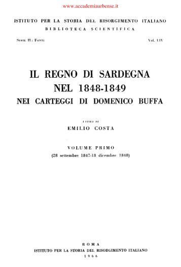 il regno di sardegna nel 1848Â·1849 nei carteggi ... - archiviostorico.net