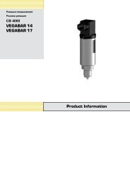 Product Information VEGABAR 14 / VEGABAR 17 - Tablar.de