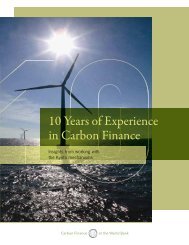 10 Years of Experience in Carbon Finance - World Bank Internet ...