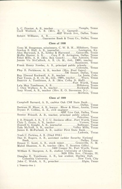 Alumni Bulletin 1919 - TCU Library - Texas Christian University
