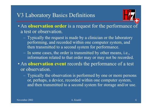 V3 Laboratory Domain Overview „Lab Report“ Localization in ... - HL7
