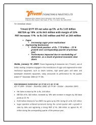 Investor Brief January 2009 - Triveni Engineering