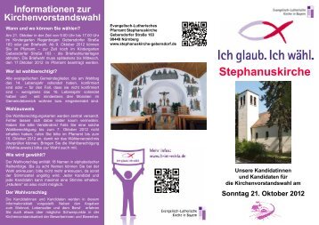 Sonntag 21. Oktober 2012 - Stephanuskirche Gebersdorf