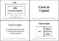 Custo de Capital - IAG - A Escola de NegÃ³cios da PUC-Rio