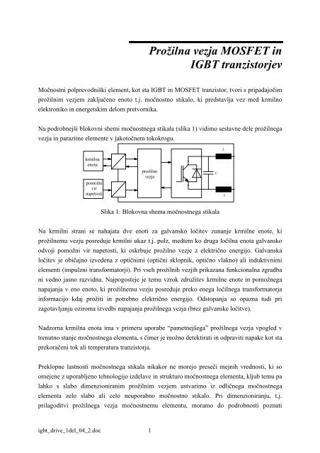 ProÅ¾ilna vezja MOSFET in IGBT tranzistorjev - lrtme