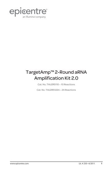 Protocol for TargetAmpâ¢ 2-Round aRNA Amplification Kit 2.0