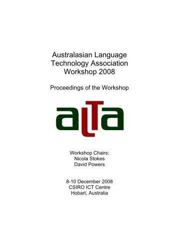 Full proceedings volume - Australasian Language Technology ...