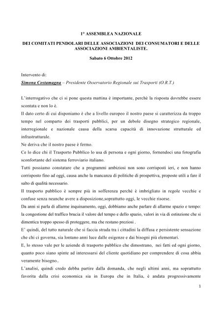 Relazione Simona Costamagna ORT - AssoUtenti