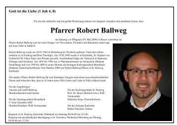 Pfarrer Robert Ballweg - St. Hedwig, Karlsruhe-Waldstadt