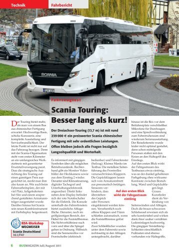 Scania Touring: Besser lang als kurz! - Busmagazin
