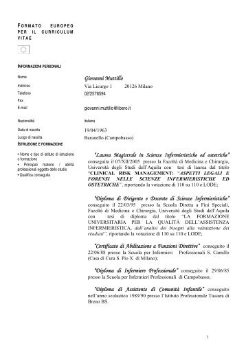 cv (pdf) - Ipasvi Milano Lodi