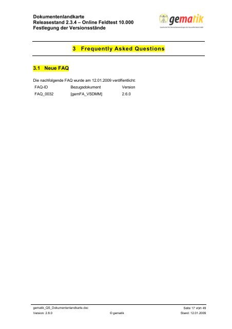 Dokumentenlandkarte Releasestand 2.3.4 Ã¢Â€Â“ Online ... - Gematik