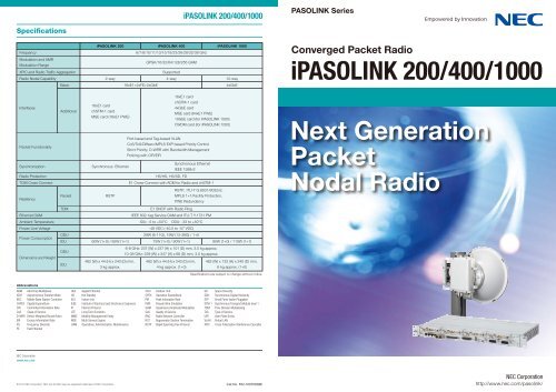 iPASOLINK 200/400/1000 Next Generation Packet Nodal Radio