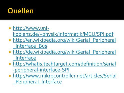 Serial Peripheral Interface - Projektlabor