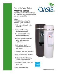 Point Of Use Water Coolers Atlantis Series - Oasis International