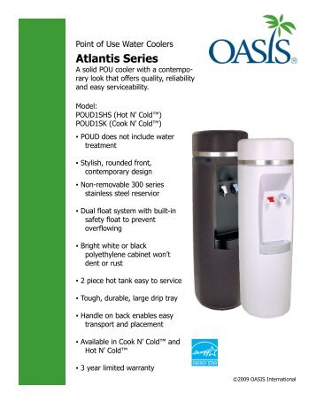 Point Of Use Water Coolers Atlantis Series - Oasis International