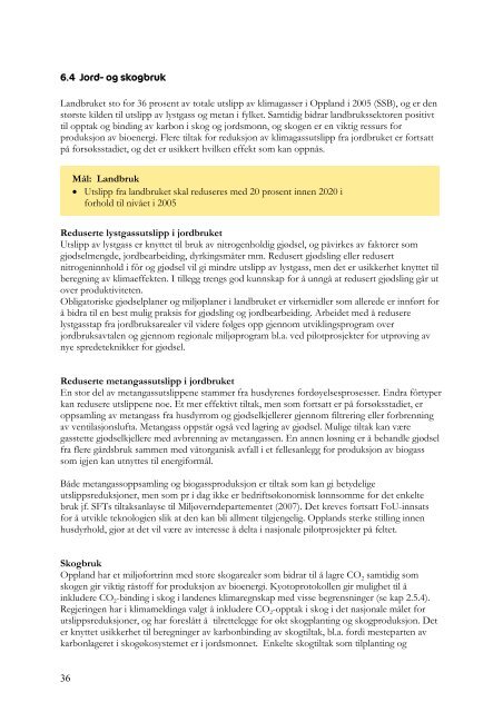 KLIMA- OG ENERGIPLAN FOR OPPLAND - Oppland fylkeskommune