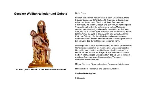Geseker Wallfahrtslieder und Gebete - Stiftskirche Geseke