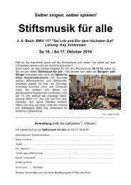 Stiftsmusik für alle JS Bach: BWV 117 - Stiftskirche Stuttgart
