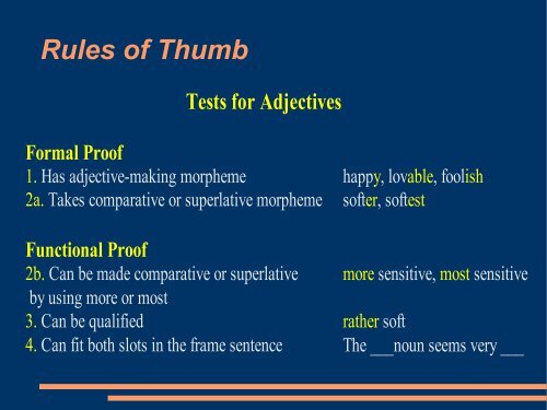 Form Class Words: Adjectives/ Adverbs