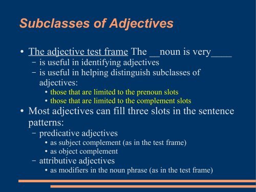 Form Class Words: Adjectives/ Adverbs