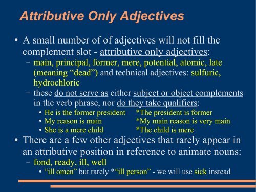 Form Class Words: Adjectives/ Adverbs