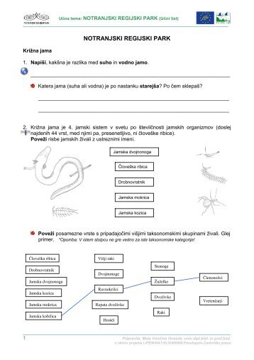 Učni list za učence - Presihajoče Cerkniško jezero - Notranjski ...