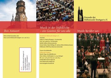 Musik in der Stiftskirche - Stiftskirche Stuttgart