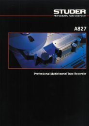 Studer A827 Brochure | PDF - SRTalumni.com