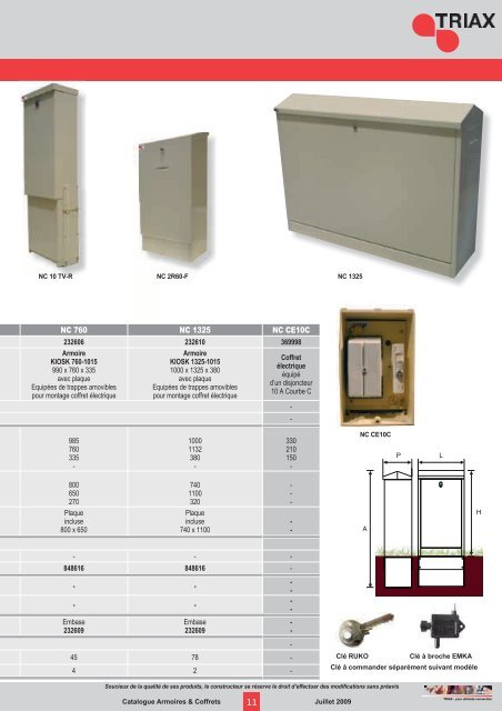 Catalogue Armoires & coffrets - Triax