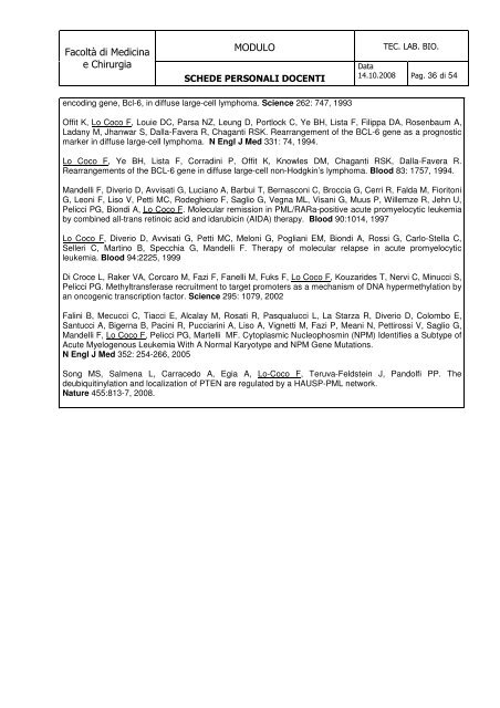 MODULO FacoltÃ  di Medicina e Chirurgia Data di nascita 14 ...