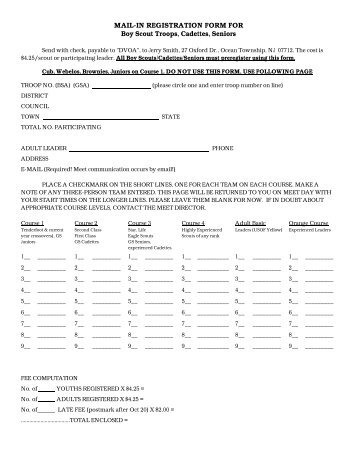 MAIL-IN REGISTRATION FORM FOR Boy Scout Troops, Cadettes ...