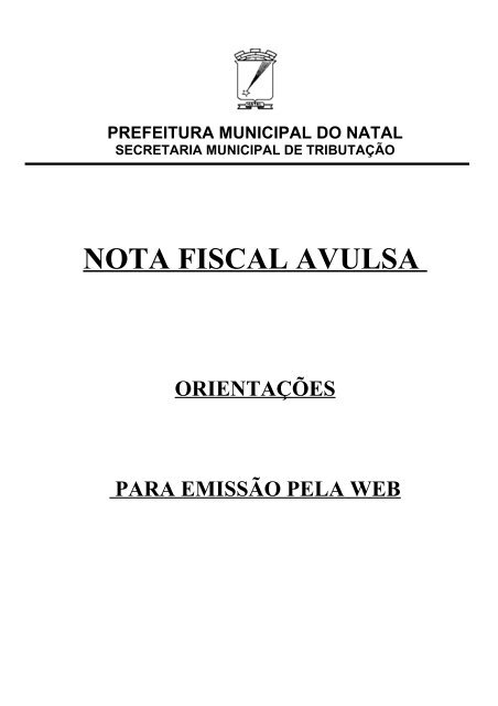 NOTA FISCAL AVULSA - Prefeitura Municipal do Natal