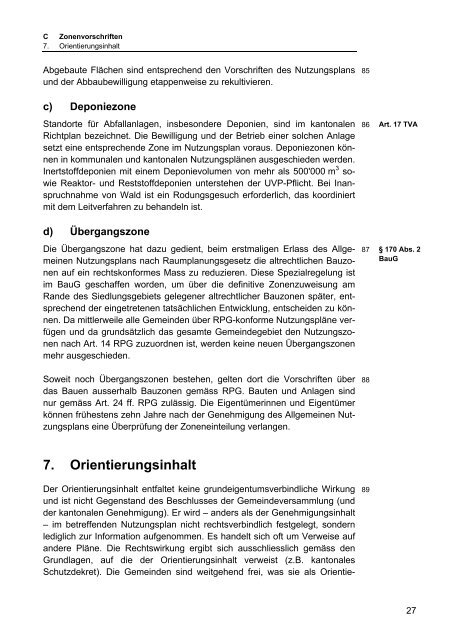 Handbuch zum Bau- und Nutzungsrecht - Gemeinde Wallbach