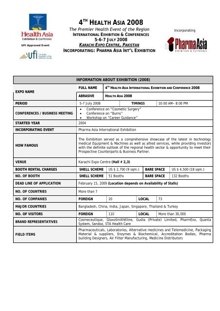 Post Event Fact Sheet 2008 - Health Asia