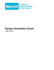 Student Orientation Guide - Baycrest