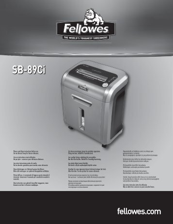 SB-89Ci Manual - Fellowes
