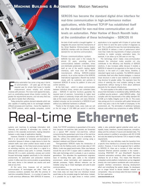 machine building & automation - Industrial Technology Magazine