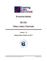 GLI Standard #23 - Gaming Laboratories International