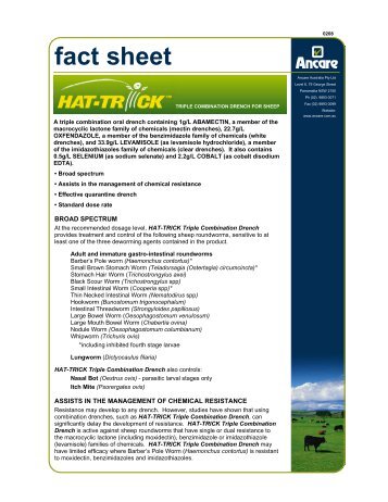 HAT-TRICK DRENCH - Fact Sheet - Ancare