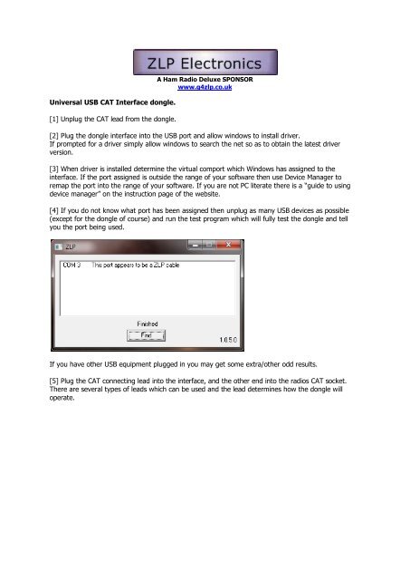Instructions Universal USB TTL Interface dongle.pdf - G4ZLP