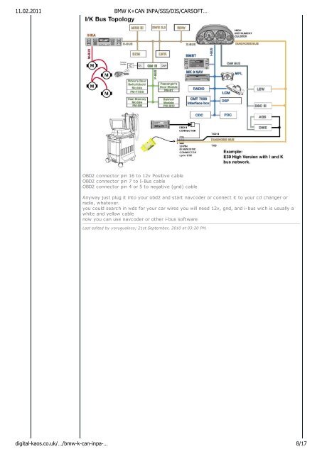 BMW K+CAN INPA/SSS/DIS/CARSOFT/NAVCODER usb interface ...