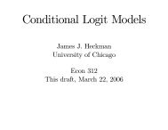 Conditional Logit Models - Professor James J. Heckman - University ...