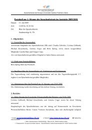 Protokoll der 1. Sitzung im Amtsjahr 2009/10 - Sprachenbeirat