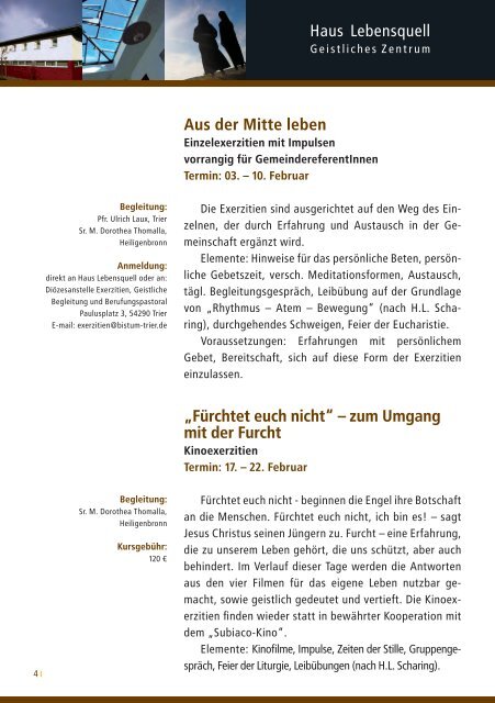 Jahresprogramm 2012 - Stiftung St. Franziskus Heiligenbronn