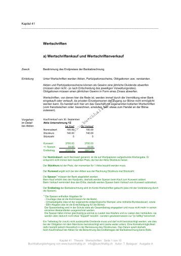 Wertschriften a) Wertschriftenkauf und ... - stuber.info