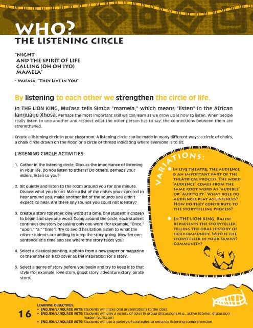 The Lion King Study Guide (PDF) - Disney On Broadway